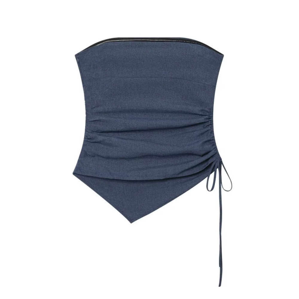 ZARA Solid Slim Fit Strapless Sleeveless Crop Top